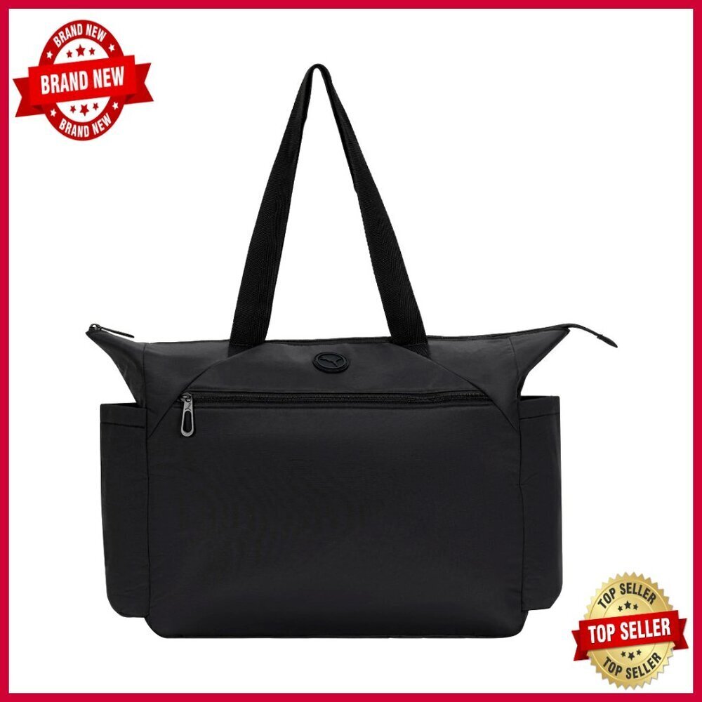 Durable Nylon Tote Bag with Laptop Sleeve and Luggage Strap